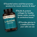 Dr. Mercola L-Glicina - Suplemento de aminoácido - 180 Cápsulas (90 porciones)