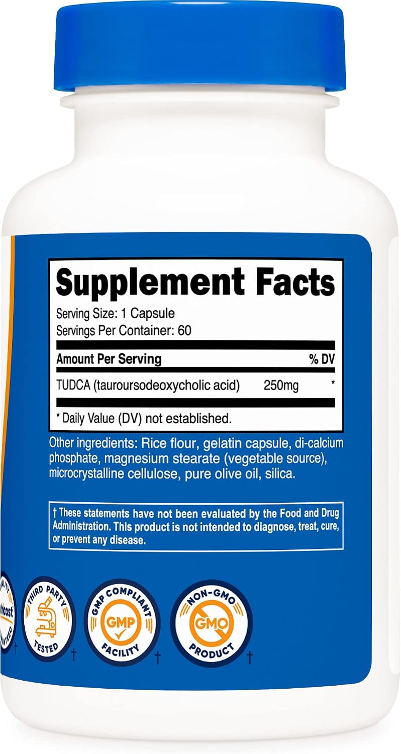 Nutricost TUDCA 250mg, 60 Cápsulas (3 Botellas)