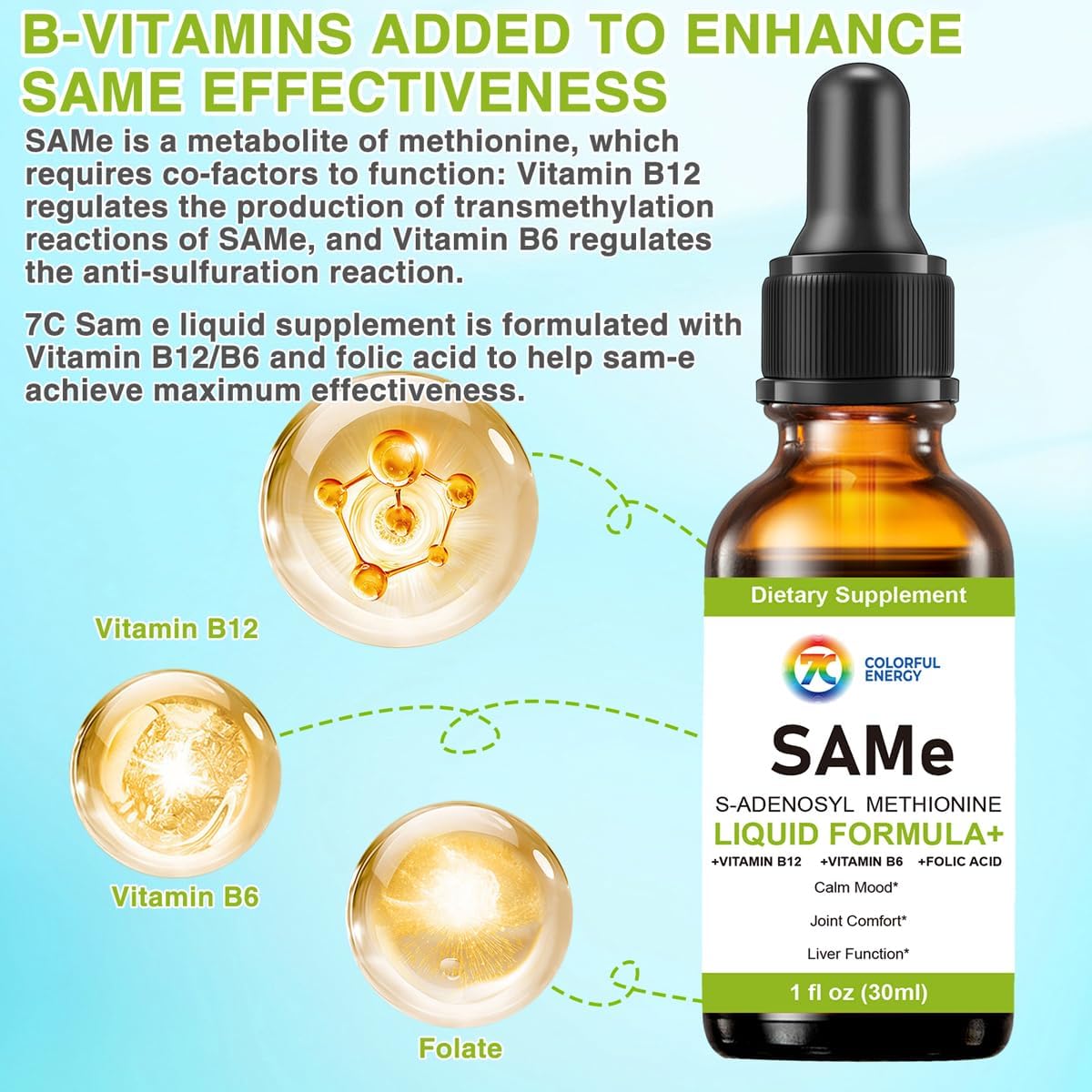 7c SAM-e Líquido con Vitamina B6 y B12