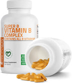 Bronson Complejo B - Vitaminas B1, B2, B3, B6, B9 (Ácido Fólico), B12 - 100 Cápsulas