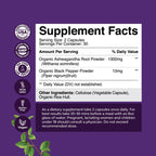 Cápsulas de Ashwagandha 1300 mg - 60 Unidades - Natures Craft