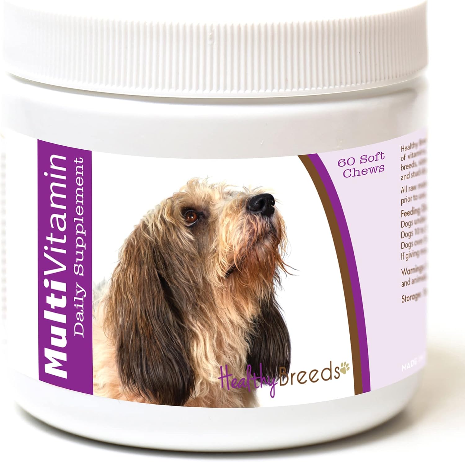 Healthy Breeds Masticables Blandos Multivitamínicos para Perros Petits Bassets Griffons Vendeen (60 unidades)