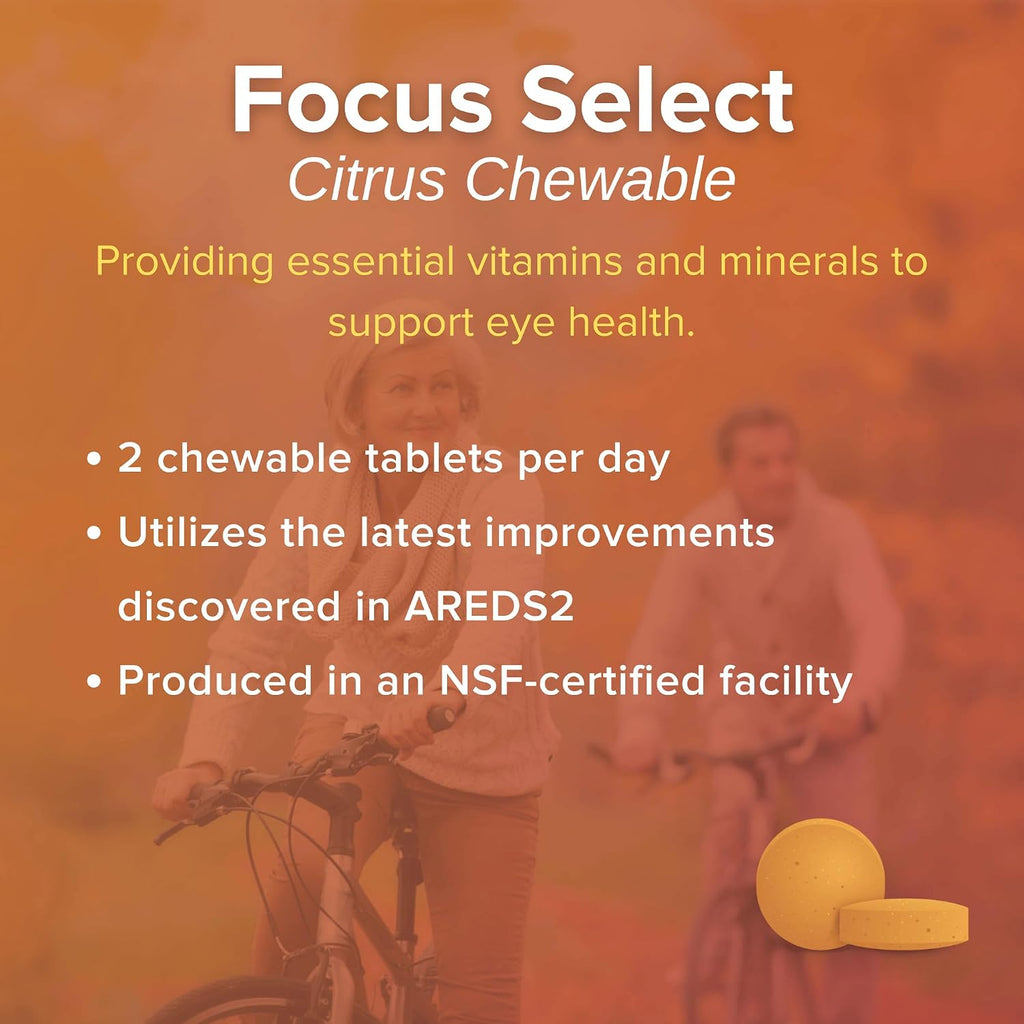 Focus Select AREDS2 Masticable - Suplemento Ocular con Luteína y Zeaxantina - 180 Comprimidos (90 Días)