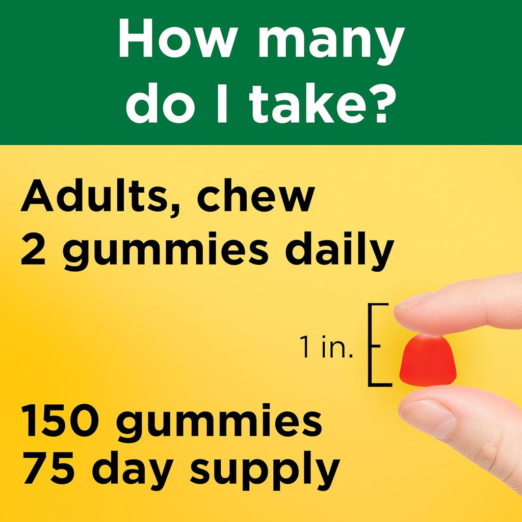 Nature Made Vitamina D3 5000 UI Gominolas Extra Strength, 150 Gominolas