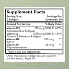 Optimal Health Systems Essential DAK1K2 | Vitamina D3 + A + K1 + K2 | 5000 UI | 60 Cápsulas Blandas