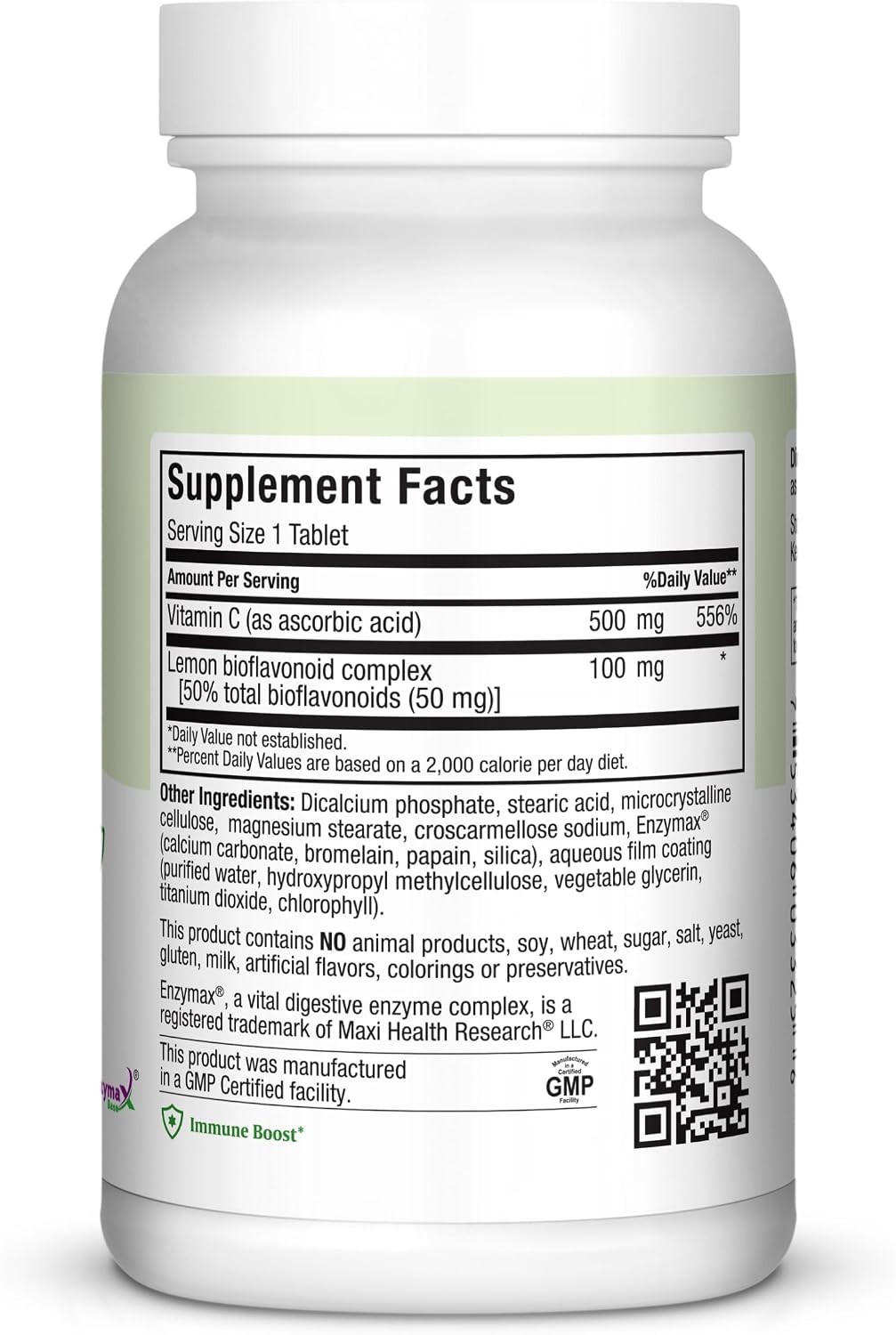 Maxi Health Max-C 500 - Vitamina C 500 mg con Bioflavonoides de Limón - 250 Comprimidos