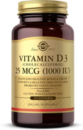 Solgar Vitamina D3 (Colecalciferol) 1000 UI, 250 Cápsulas Blandas