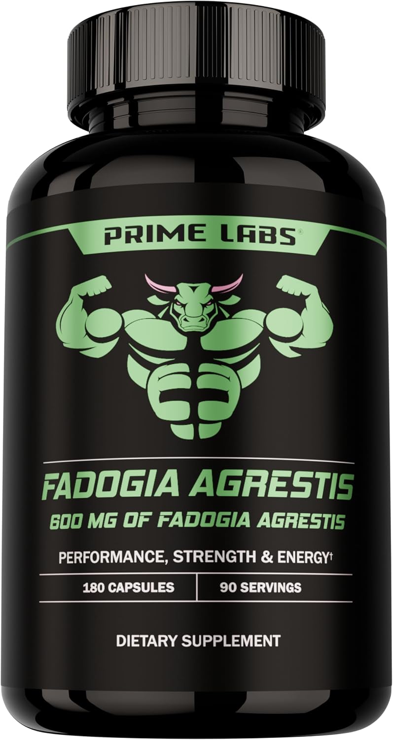 Prime Labs Fadogia Agrestis para Hombres - 600mg por Ración - 180 Cápsulas (90 Días)