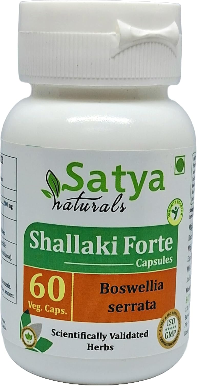 Shallaki Forte Cápsulas 500 mg, 60 Cáps. Veg. x 4 Botes | Extracto de Boswellia Serrata 10:1 | Suplemento Herbal Ayurvédico