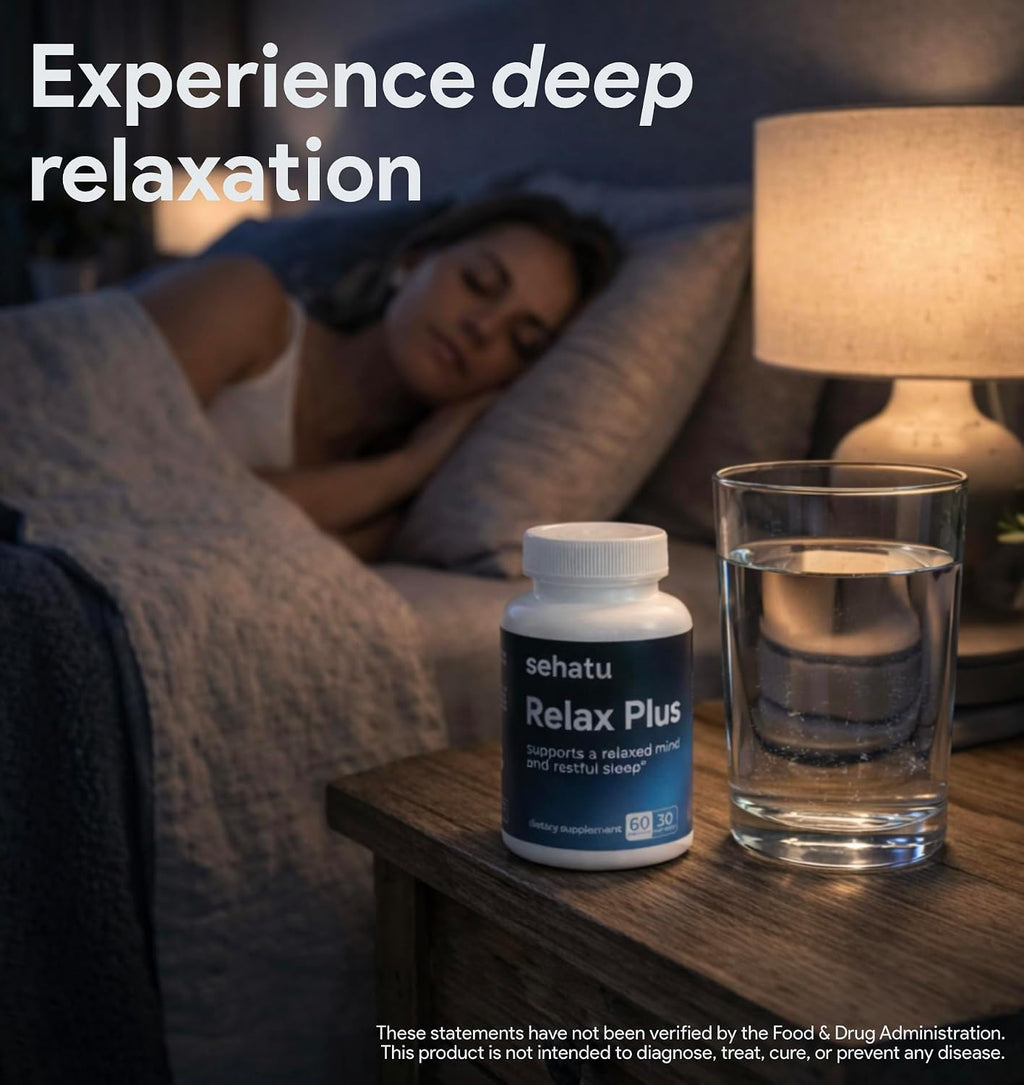 SEHATU Relax Plus - Suplemento para el estrés y el sueño reparador | 60 cápsulas