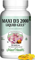 Maxi Health Vitamina D3 2000 UI Comprimidos – Apoyo Inmunitario, Salud Ósea y Función Muscular – Suplemento de Vitamina D 2000 UI para Adultos – Kosher, Fáciles de Tragar, 90 Comprimidos