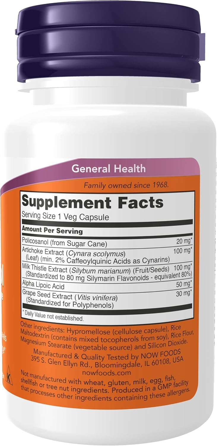 NOW Foods Policosanol Doble Concentración - 90 Cápsulas