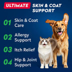 StrellaLab Aceite de Salmón Salvaje de Alaska para Perros - Omega 3 Natural, Apoyo para Piel y Pelaje, Ácidos Grasos EPA+DHA - 237 ml