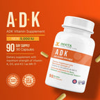 Invita, Suplemento ADK Vitaminas A, D3 5000 UI y K2 MK-7 - 90 Cápsulas