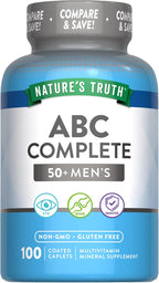 Nature's Truth Men's Multivitamin 50+ | with Vitamins A, C, E, B6 & B12 | 100 Tablets | Gluten Free & Non-GMO