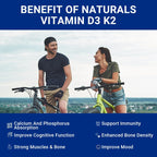 Wiszeen Gominolas de Vitamina D3 y K2 Sin Azúcar - 10000 UI D3 + 200 mcg K2 MK-7 con Calcio, Magnesio y B12