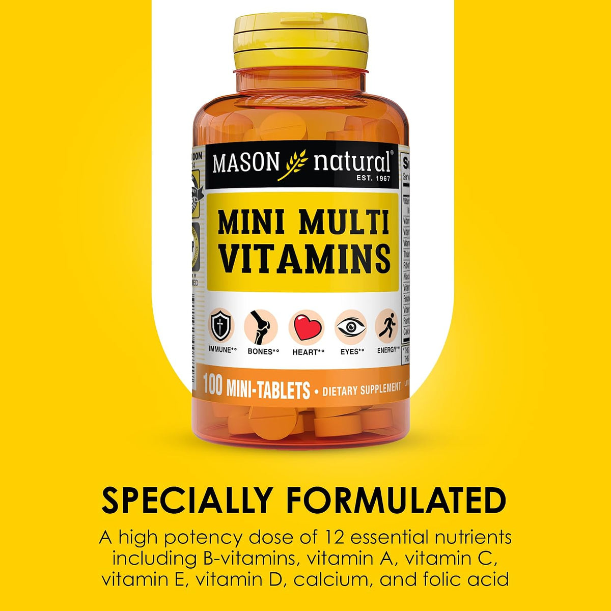 MASON NATURAL Mini Multi Vitaminas - – Vitamina E: contribuye a la protección de las células frente al daño – Image 4