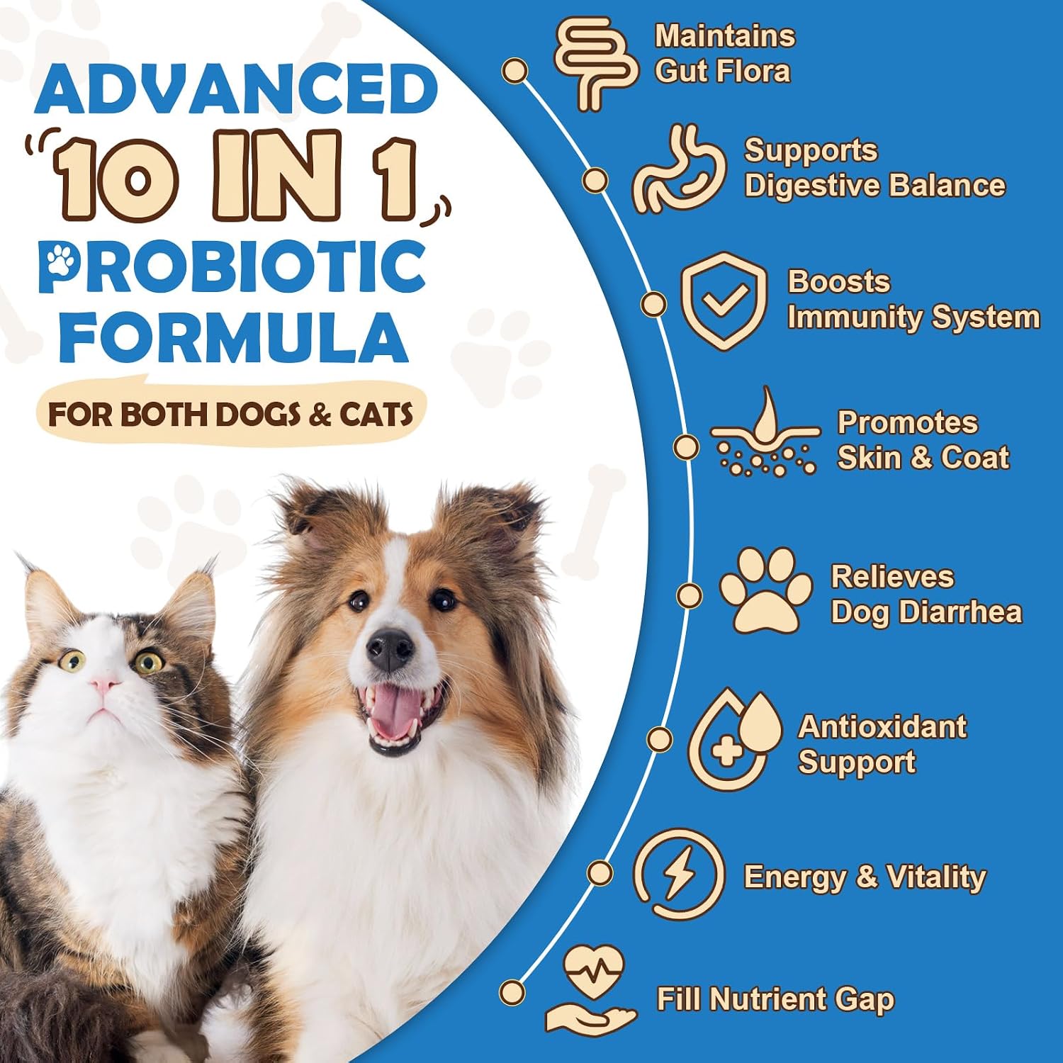 ZEBORA Probióticos para Perros, Polvo con Calabaza, Prebióticos y Enzimas Digestivas, 6 Mil Millones de UFC, Sabor a Pollo, 90 Dosis