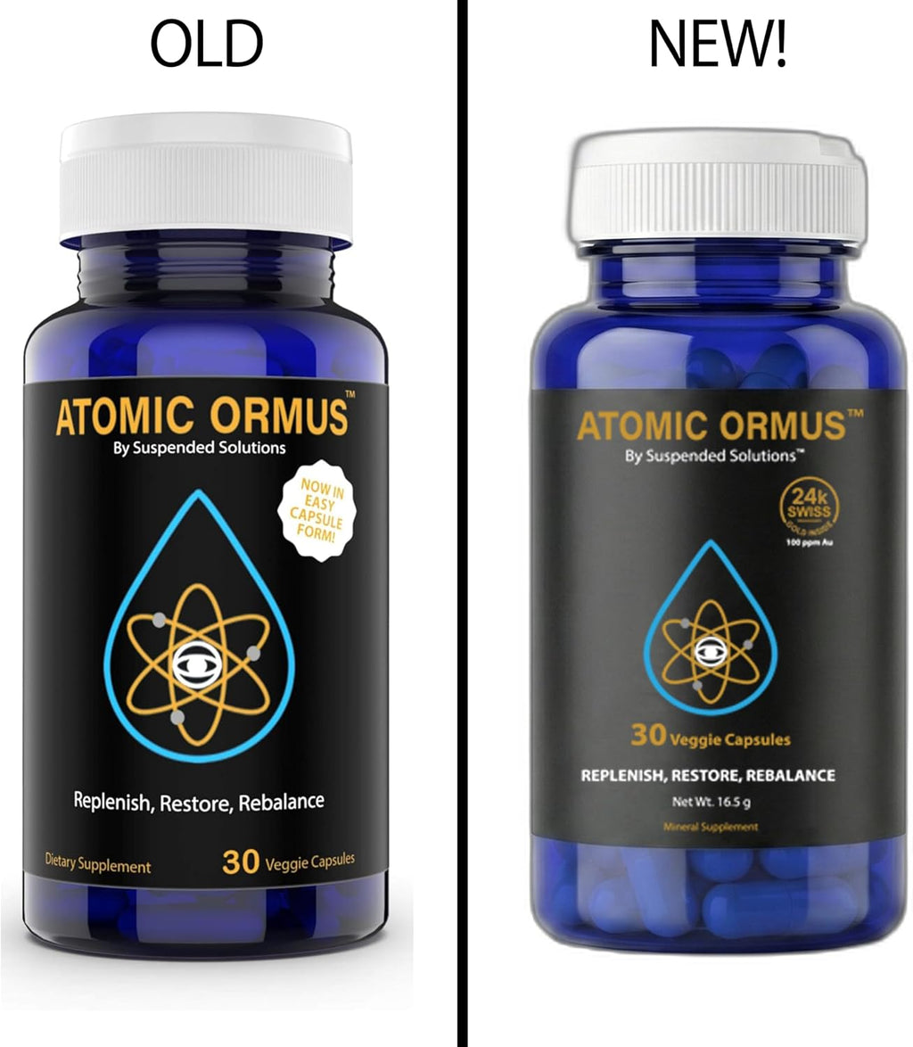 Atomic Ormus Cápsulas Monoatómicas 24k Oro, Platino e Iridio - 30 cápsulas - Suspended Solutions