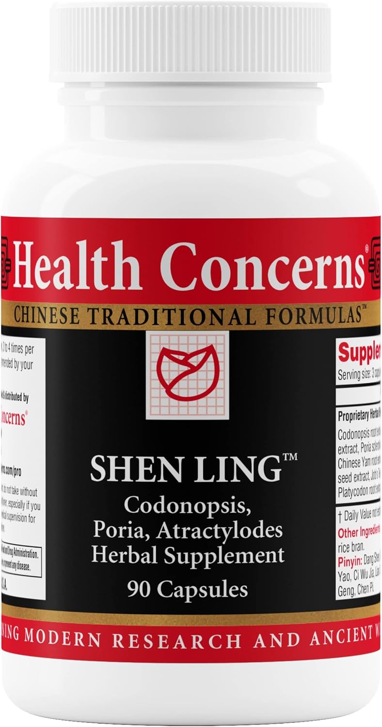 Health Concerns Shen Ling – Complemento Digestivo – Fórmula Herbal Tradicional China – 90 Cápsulas