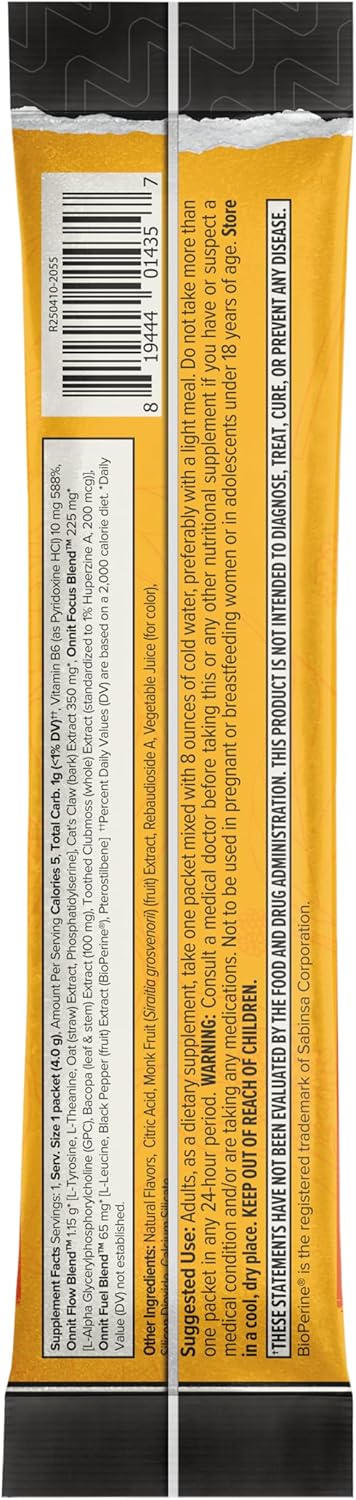 ONNIT Alpha Brain Instant - Mezcla para Bebida de Apoyo Cognitivo, Sabor Melocotón, 30 Sobres