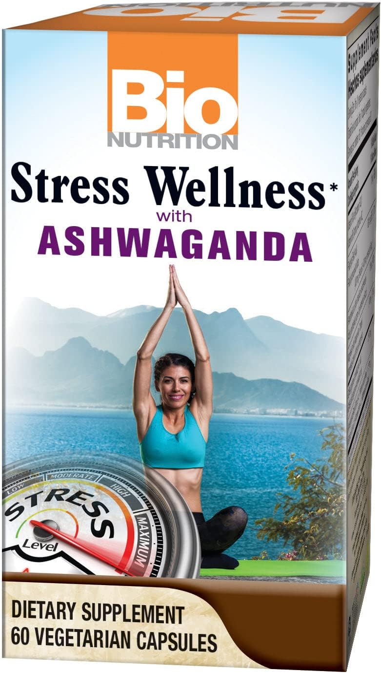 Bio Nutrition Stress Wellness con Ashwagandha, 60 Cápsulas Vegetarianas