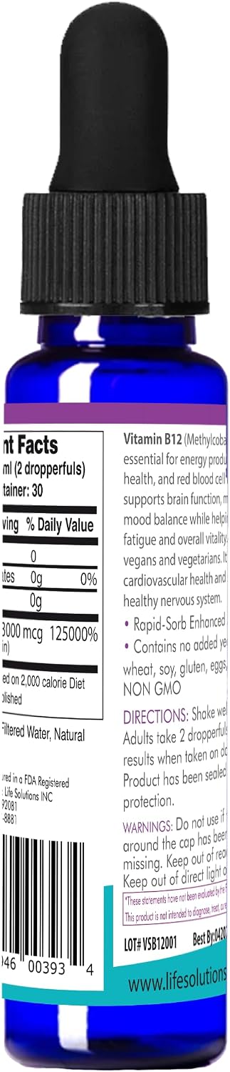 Life Solutions Vitamina B12 Metilcobalamina Líquida - 60 ml