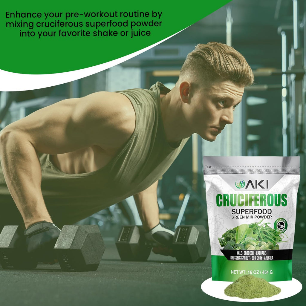AKI Cruciferous Superfood Green Mix Powder - Mezcla de Verduras Crucíferas (454g)