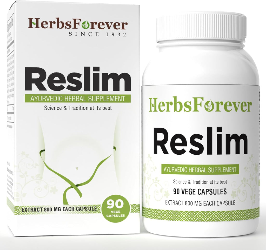 Herbsforever Reslim Cápsulas - Suplemento Herbal Ayurvédico para Equilibrar Kapha Dosha - 90 Cápsulas Vegetales de 800 mg