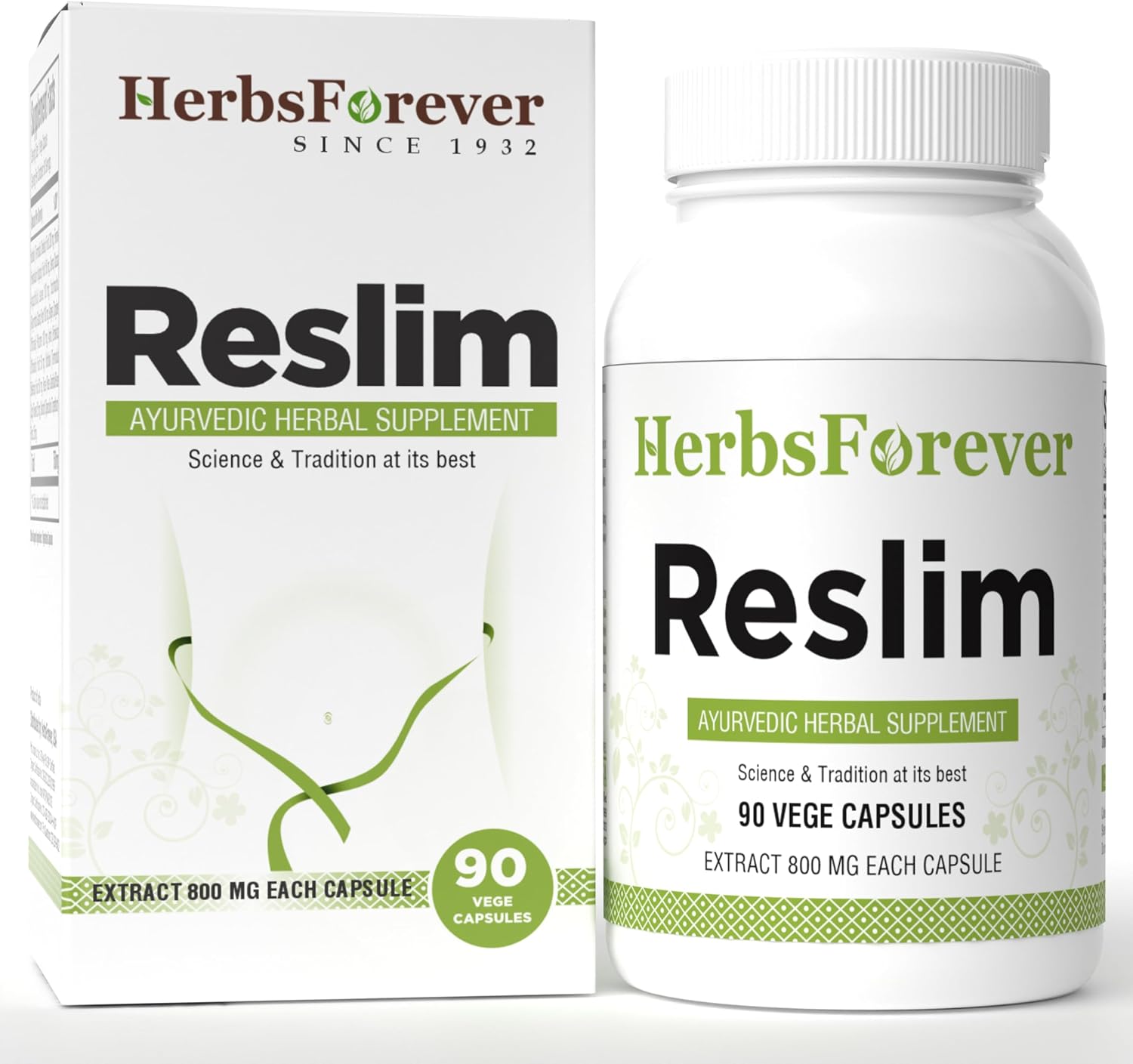 Herbsforever Reslim Cápsulas - Suplemento Herbal Ayurvédico para Equilibrar Kapha Dosha - 90 Cápsulas Vegetales de 800 mg