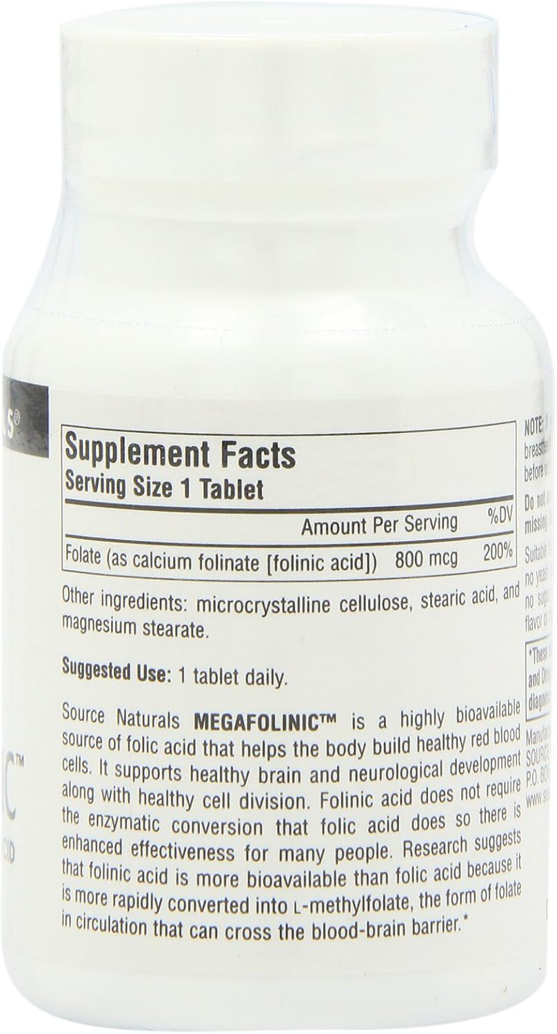 Source Naturals MegaFolinic, 60 Tabletas (Paquete de 2)