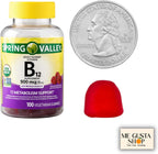 Spring Valley Vitamina B12 500 mcg Gomitas Sabor Frambuesa - 100 unidades