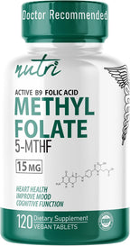 Nutri 5-MTHF L-Metilfolato 15mg, 120 comprimidos veganos