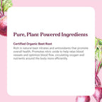 PURE SYNERGY Polvo de Zumo de Remolacha Orgánico | Suplemento Pre-Entrenamiento | para Circulación Saludable, Ejercicio y Desintoxicación (181 g)