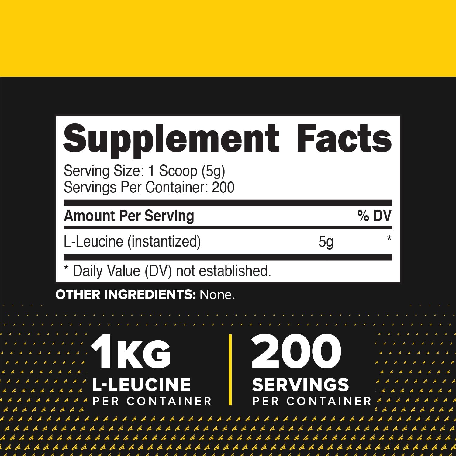 Primaforce L-Leucina Pura en Polvo 1 kg (2.2 lbs) - No OGM, Sin Gluten, 200 Porciones