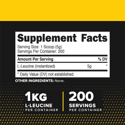 Primaforce L-Leucina Pura en Polvo 1 kg (2.2 lbs) - No OGM, Sin Gluten, 200 Porciones – Image 2