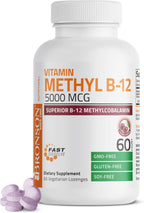 Bronson Methyl B12 5000 mcg - Metilcobalamina - 60 Comprimidos de disolución rápida