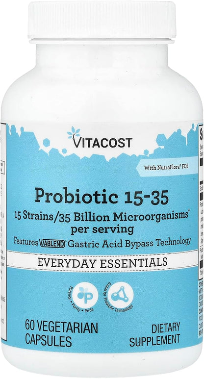 Vitacost Probiotic 15-35 con NutraFlora® FOS, 60 Cápsulas Vegetarianas – Image 1