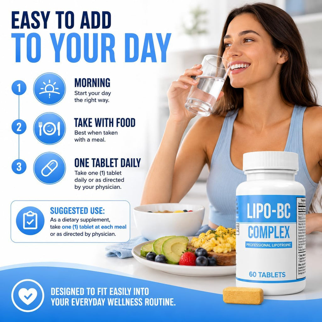 LIPO-BC B-Complex - 2 Bottles of 60 Caplets (120 total)
