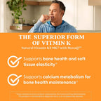 Doctor's Best Vitamina K2 MK7 con MenaQ7 - 45 mcg, 180 Cápsulas Veganas