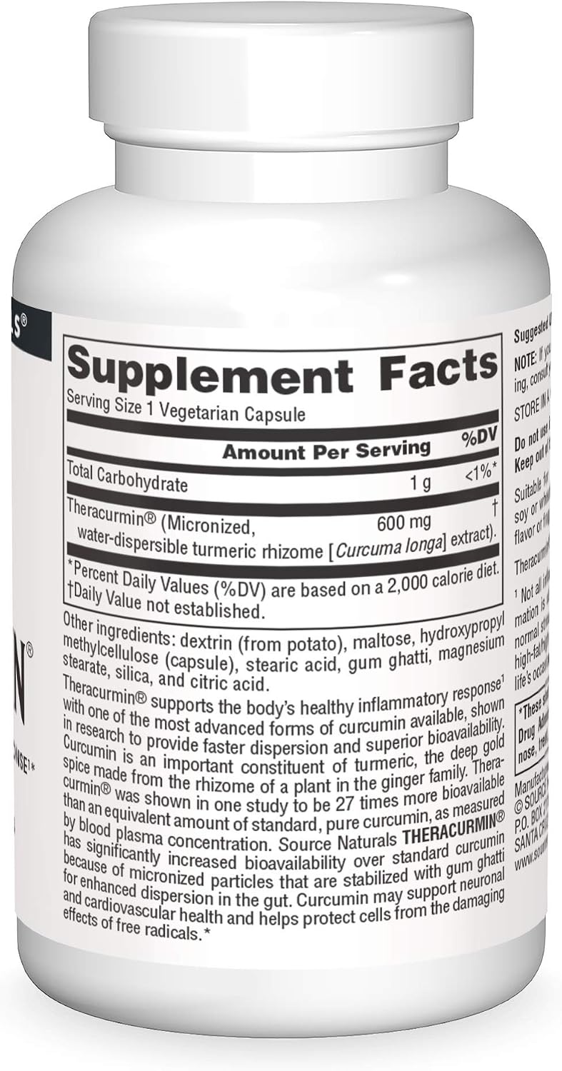 Source Naturals Theracurmin, 600 mg - 30 Cápsulas Vegetarianas