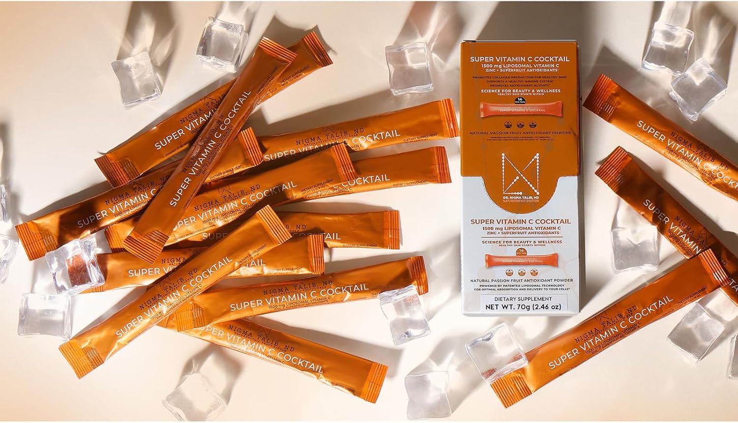 DR. NIGMA Super Vitamin C Cocktail Powder - Cóctel de Vitamina C, 14 Sobres (70g)