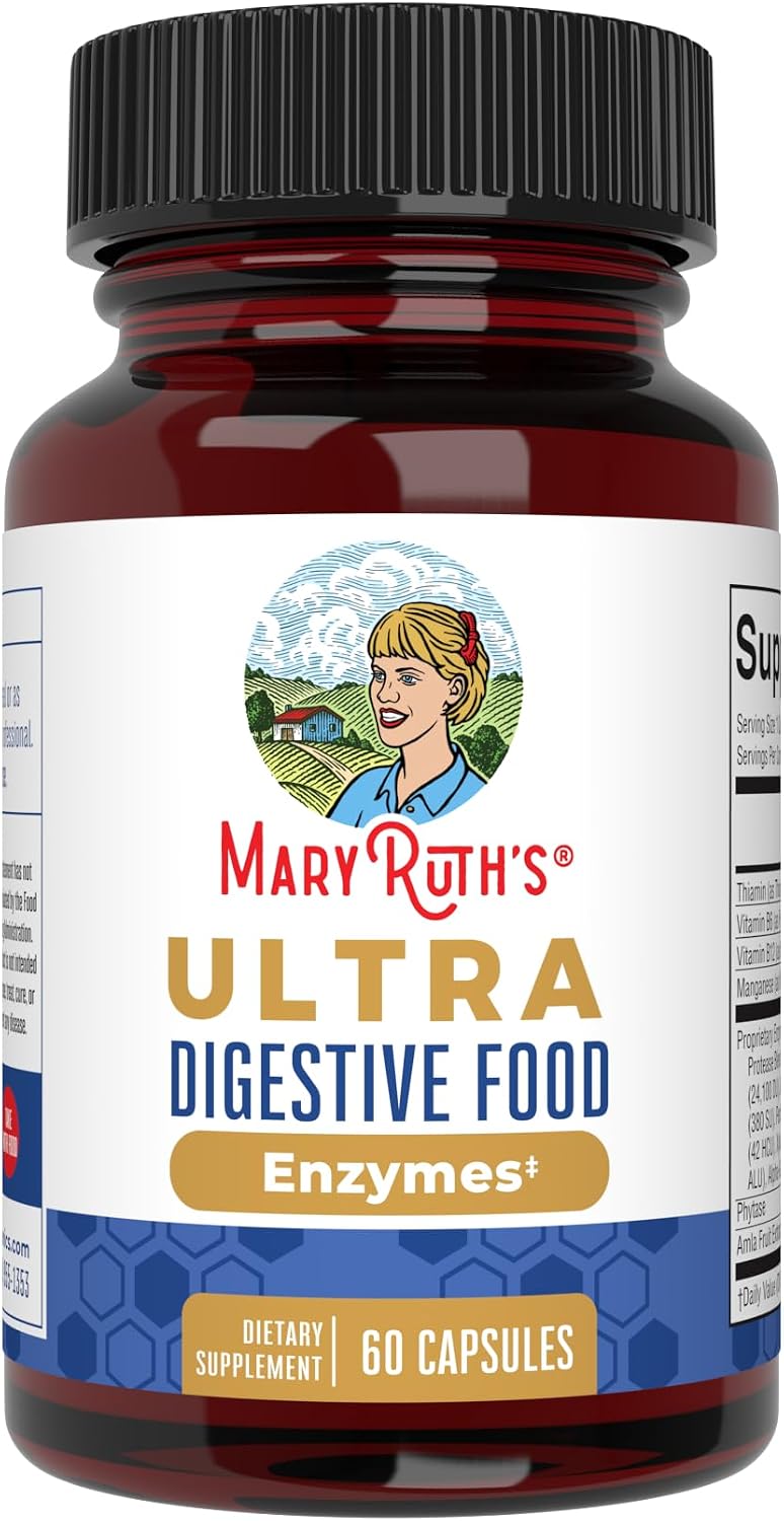 MARYRUTH'S Ultra Digestive Enzymes | 12+ Enzimas Digestivas | 60 Cápsulas Veganas