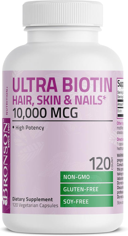 Bronson Ultra Biotin 10,000 mcg – – Membranas mucosas: También contribuye al mantenimiento de las membranas – Image 5