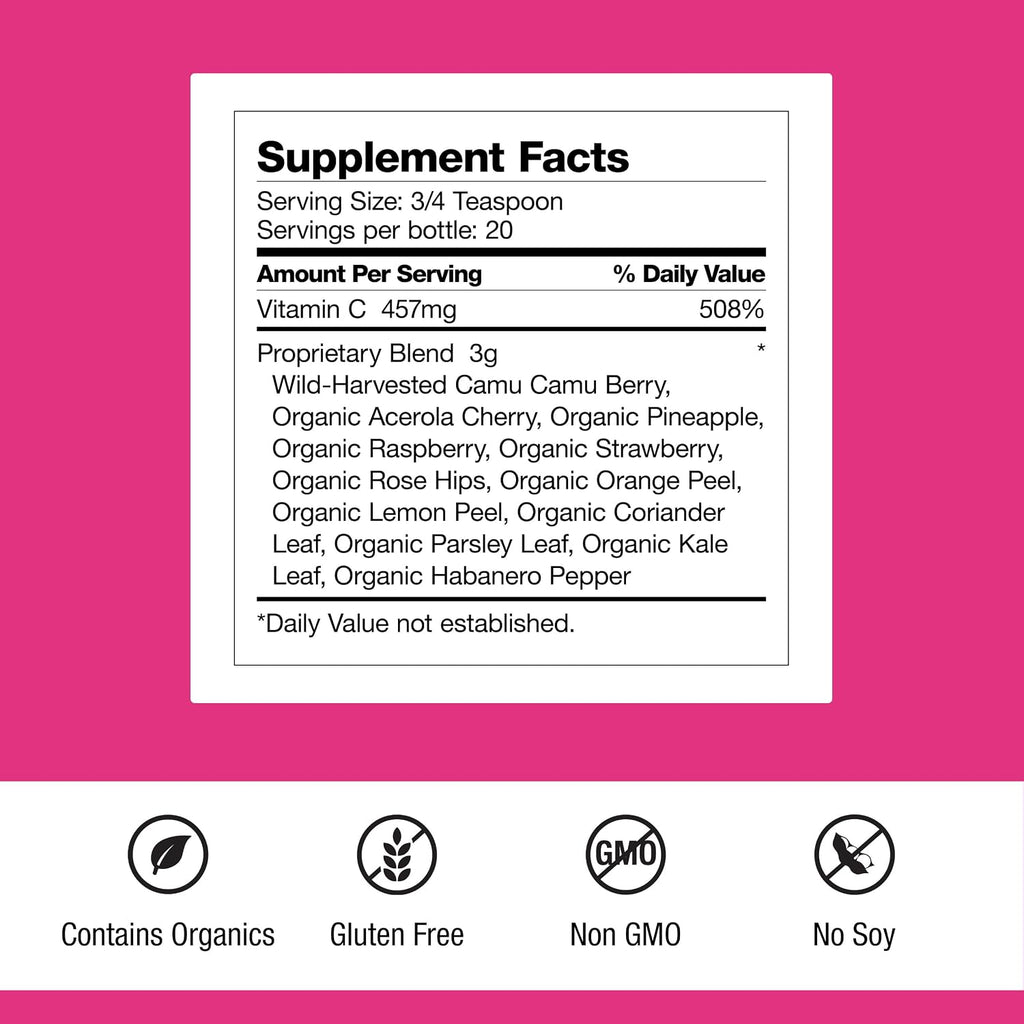 Dr. Schulze's Super-C Plus - Complejo de Vitamina C con Superalimentos - 2 oz (20 porciones)