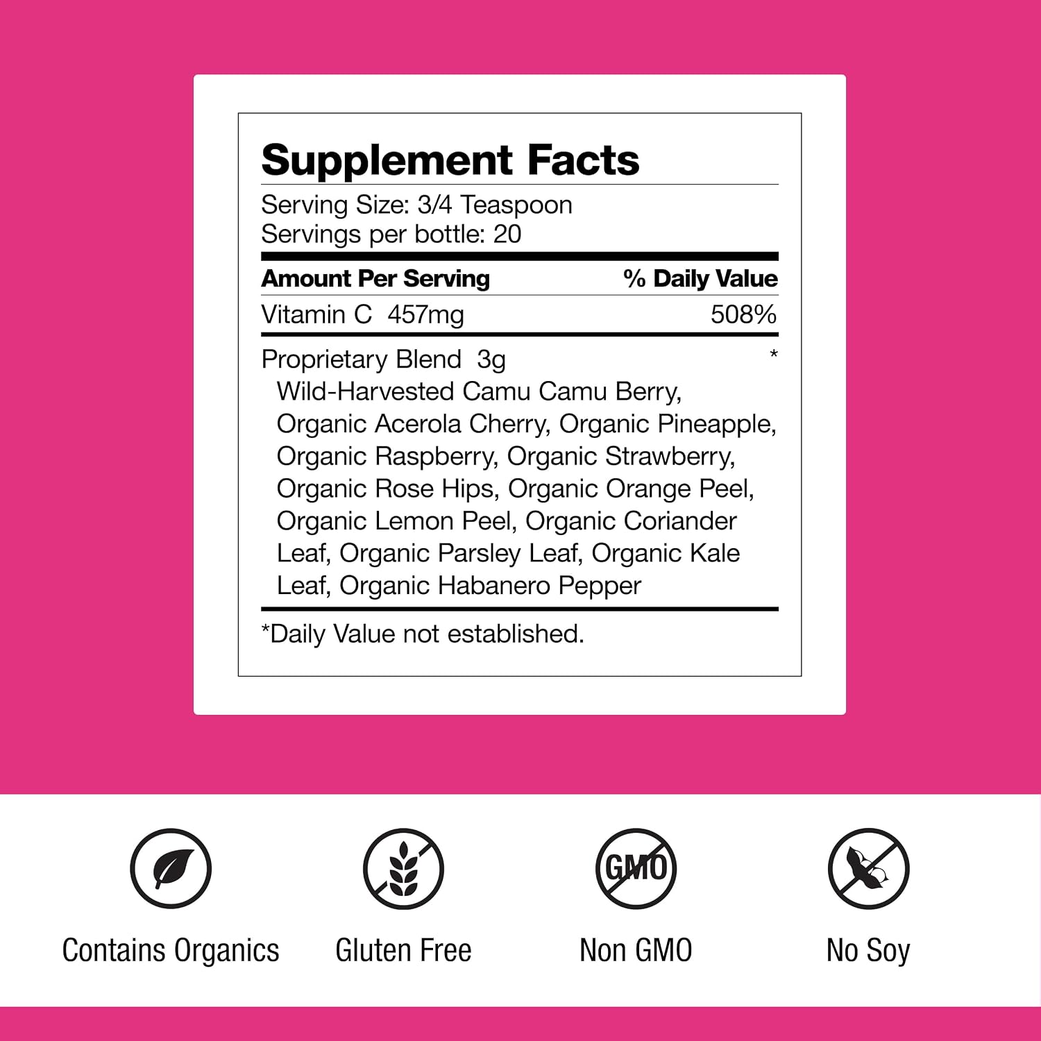 Dr. Schulze's Super-C Plus - Complejo de Vitamina C con Superalimentos - 2 oz (20 porciones)