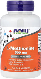 Now Foods L-Metionina 500 mg 100 Cápsulas