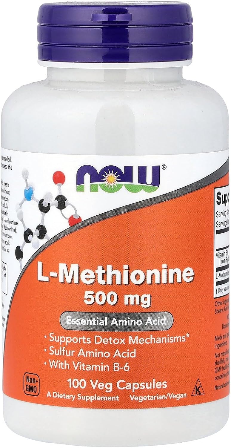 Now Foods L-Metionina 500 mg 100 Cápsulas