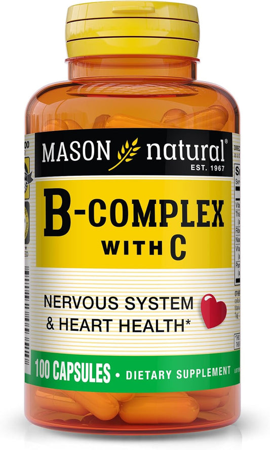 MASON NATURAL Complejo B con Vitamina C – 100 Cápsulas