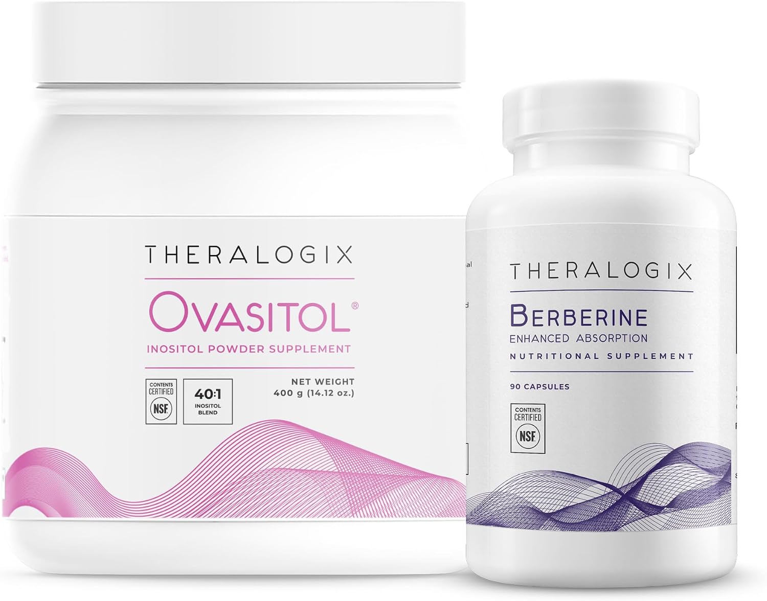 Theralogix Ovasitol Inositol + Berberine Enhanced Absorption Pack (14.12 oz y 90 cápsulas)